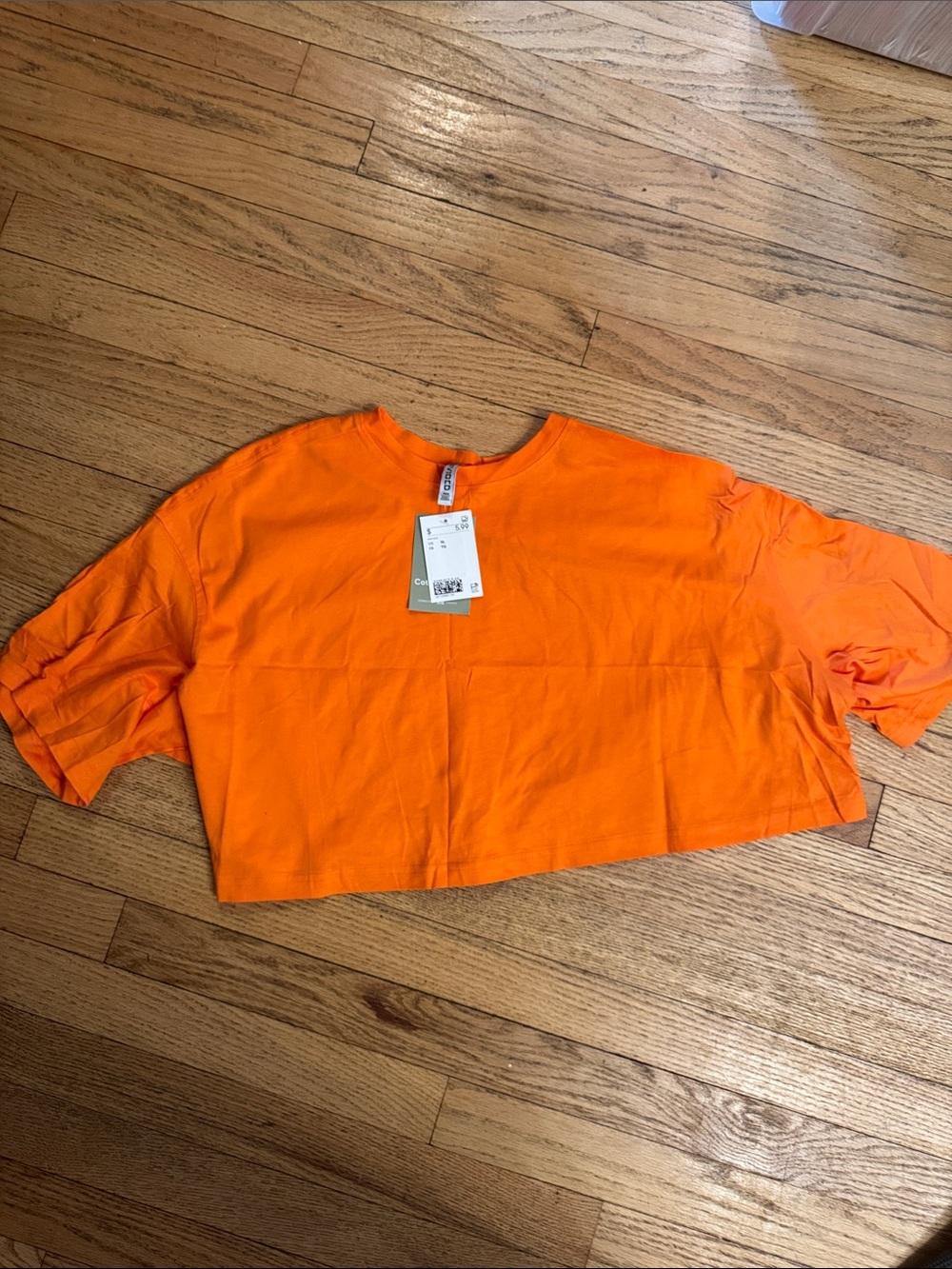 H&M Orange Cropped Boxy Tee
